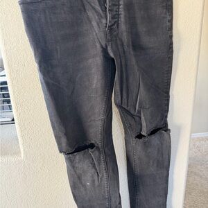 ASOS Men's Black Distressed Skinny Jeans